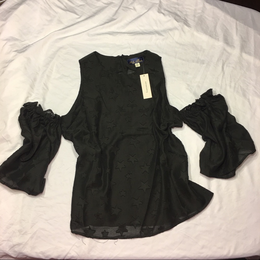 Blue Rain (Francesca's) Cold Shoulder Summer Top